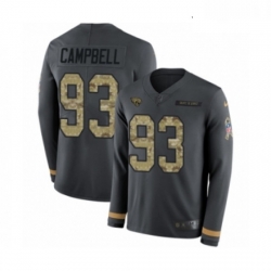 Youth Nike Jacksonville Jaguars 93 Calais Campbell Limited Black Salute to Service Therma Long Sleeve NFL Jersey