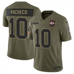 Men Kansas City Chiefs 10 Isiah Pacheco Olive 2025 F U S E  Salute to Service Limited Stitched Football Jersey