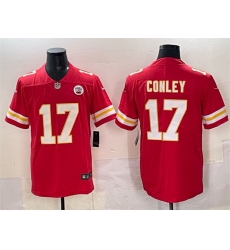 Men   Kansas City Chiefs 17 Chris Conley Red Vapor Untouchable Limited Stitched Football Jersey