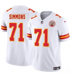 Men Kansas City Chiefs 71 Josh Simmons White 2025 Draft F U S E Vapor Untouchable Limited Stitched Football Jersey Men Kansas City Chiefs 71 Josh Simmons White 2025 Draft F U S E Vapor Untouchable Limited Stitched Football Jersey