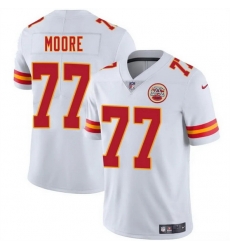 Men   Kansas City Chiefs 77 Jaylon Moore White 2025 Vapor Untouchable Limited Stitched Football Jersey
