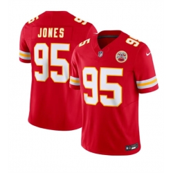 Men  Kansas City Chiefs 95 Chris Jones Red 2024 F U S E Vapor Untouchable Limited Stitched Football Jersey