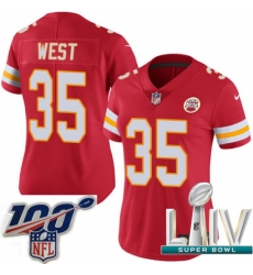 2020 Super Bowl LIV Women Nike Kansas City Chiefs #35 Charcandrick West Red Team Color Vapor Untouchable Limited Player NFL Jersey