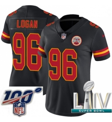 2020 Super Bowl LIV Women Nike Kansas City Chiefs #90 Bennie Logan Limited Black Rush Vapor Untouchable NFL Jersey
