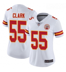 Chiefs #55 Frank Clark White Women Stitched Football Vapor Untouchable Limited Jersey