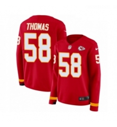 Womens Nike Kansas City Chiefs 58 Derrick Thomas Limited Red Therma Long Sleeve NFL Jersey