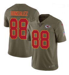 Youth Nike Kansas City Chiefs 88 Tony Gonzalez Limited Olive 2017 Salute to Service NFL Jersey