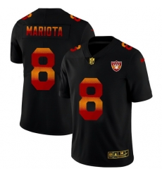 Las Vegas Raiders 8 Marcus Mariota Men Black Nike Red Orange Stripe Vapor Limited NFL Jersey