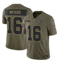 Men Las Vegas Raiders 16 Jakobi Meyers Olive 2025 F U S E Salute to Service Limited Stitched Football Jersey Men Las Vegas Raiders 16 Jakobi Meyers Olive 2025 F U S E Salute to Service Limited Stitched Football Jersey