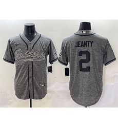 Men Las Vegas Raiders 2 Ashton Jeanty Grey Cool Base Stitched Baseball Jersey 1
