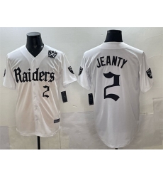 Men Las Vegas Raiders 2 Ashton Jeanty White 27Gothic Sin City Shadows Edition 27 With 65th Anniversary Patch Vapor Limited Stitched Baseball Jersey Men Las Vegas Raiders 2 Ashton Jeanty White 27Gothic Sin City Shadows Edition 27 With 65th Anniversary Patch Vapor Limited Stitched Baseball Jersey