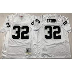 Men Las Vegas Raiders 32 Jack Tatum White Throwback Stitched Football Jersey