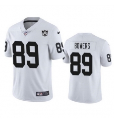 Men Las Vegas Raiders 89 Brock Bowers White 2024 65th Anniversary Patch Vapor Stitched Football Jersey