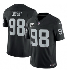 Men Las Vegas Raiders 98 Maxx Crosby Black 2025 F U S E  With 4 Star C Patch Vapor Untouchable Limited Stitched Football Jersey