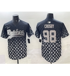Men Las Vegas Raiders 98 Maxx Crosby Black Limited Stitched Baseball Jersey