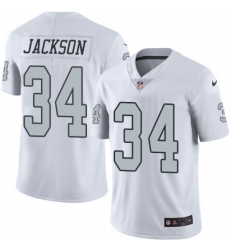 Mens Nike Oakland Raiders 34 Bo Jackson Limited White Rush Vapor Untouchable NFL Jersey