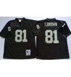 Mitchell And Ness Raiders #81 tim brown balck Throwback Stitched NFL Jersey