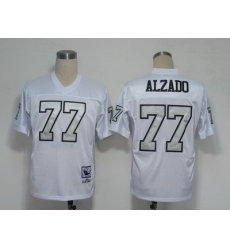 NFL Jerseys Oakland Raiders 77 Lyle Alzado White throwback jerseys(Silver Number)