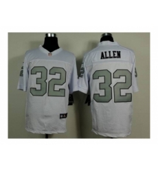 Nike Oakland Raiders 32 Marcus Allen white Elite silver number NFL Jersey