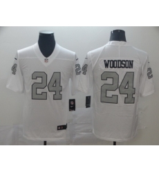 Nike Raiders 24 Charles Woodson White Color Rush Limited Jersey