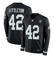 Nike Raiders 42 Cory Littleton Black Team Color Men Stitched NFL Limited Therma Long Sleeve Jersey