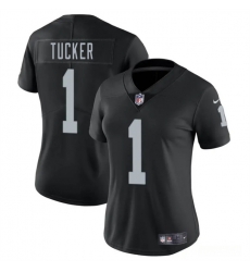 Women Las Vegas Raiders 1 Tre Tucker Black 2025 Vapor Stitched Jersey