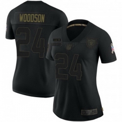 Women Las Vegas Raiders Charles Woodson 2020 Black Salute To Service Limited Jersey