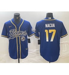 Men Los Angeles Rams 17 Puka Nacua Royal Cool Base Stitched Baseball Jersey 3 Men Los Angeles Rams 17 Puka Nacua Royal Cool Base Stitched Baseball Jersey 3