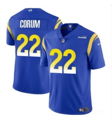 Men Los Angeles Rams 22 Blake Corum Blue 2024 Draft Vapor Untouchable Stitched Football Jersey