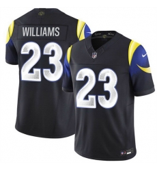 Men Los Angeles Rams 23 Kyren Williams Black 2025 F U S E Rivalries Vapor Limited Stitched Football Jersey