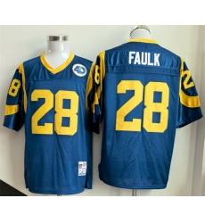 Men Los Angeles Rams 28 Marshall Faulk Royal Throwback Stitched Football Jersey Men Los Angeles Rams 28 Marshall Faulk Royal Throwback Stitched Football Jersey
