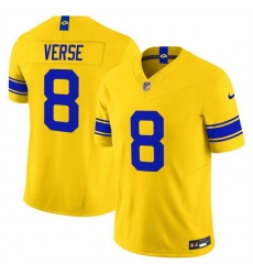 Men Los Angeles Rams  8 Jared Verse Gold Classic Sol 2026 F U S E  Vapor Limited Stitched Football Jersey