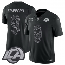 Men Los Angeles Rams  9 Matthew Stafford Black F U S E  2026 Salute to Service Limited Stitched Football Jersey