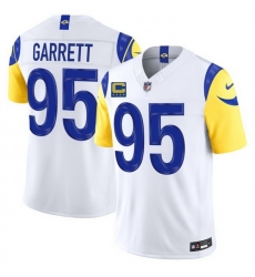 Men Los Angeles Rams  95 Myles Garrett White 2026 F U S E  4 Star C Patch Vapor Limited Stitched Football Jersey