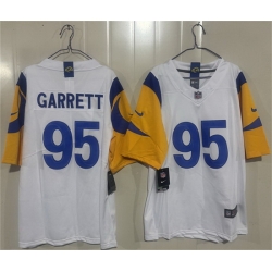 Men Los Angeles Rams  95 Myles Garrett White 2026 Vapor Limited Stitched Football Jersey
