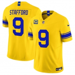 Men's Los Angeles Rams #9 Matthew Stafford Yellow 2026 F.U.S.E. With 4- Star C Patch Vapor Limited Football Stitched Jersey