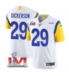 Nike Los Angeles Rams 29 Eric Dickerson White 2022 Super Bowl LVI Vapor Limited Jersey