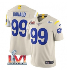 Nike Los Angeles Rams 99 Aaron Donald Bone 2022 Super Bowl LVI Vapor Limited Jersey