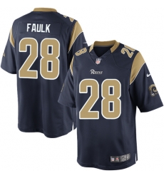 Nike Navy Blue Mens NFL #28 St. Louis Rams Marshall Faulk Elite Home Jersey