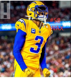 Rams 2025 #58 WAX Lightning Yellow Blue Stitched Jersey