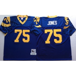 Rams 75 Deacon Jones Blue Throwback Jersey