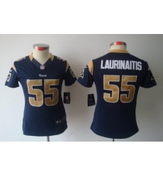 Women Nike NFL St. Louis Rams #55 James Laurinaitis Blue Color[NIKE LIMITED Jersey]