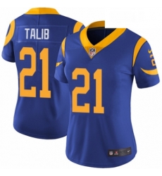 Womens Nike Los Angeles Rams 21 Aqib Talib Royal Blue Alternate Vapor Untouchable Elite Player NFL Jersey