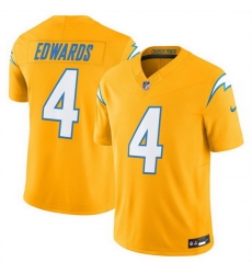Men Los Angeles Chargers 4 Taylor Heinicke Gold 2025 F U S E  Alternate Vapor Limited Stitched Football Jersey