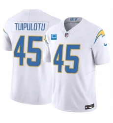 Men Los Angeles Chargers  45 Tuli Tuipulotu White 2026 F U S E  1 Star C Patch Vapor Limited Stitched Football Jersey