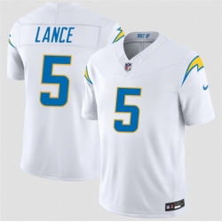 Men Los Angeles Chargers 5 Trey Lance White 2026 F U S E Vapor Limited Stitched Football Jersey