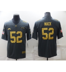 Men's Los Angeles Chargers #52 Khalil Mack Grey Gold Salute To Service Limited Stitched Jersey