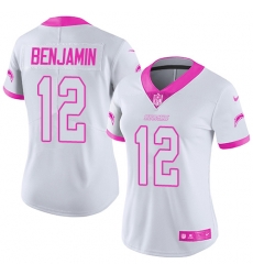 Nike Chargers #12 Travis Benjamin White Pink Womens Stitched NFL Limited Rush Fashion Jersey Nike Chargers #12 Travis Benjamin White Pink Womens Stitched NFL Limited Rush Fashion Jersey