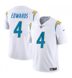 Youth Los Angeles Chargers 4 Gus Edwards White Vapor Untouchable Limited Stitched Jersey