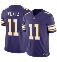 Men Minnesota Vikings 11 Carson Wentz Purple 2025 F U S E  Throwback Vapor Untouchable Limited Stitched Jersey